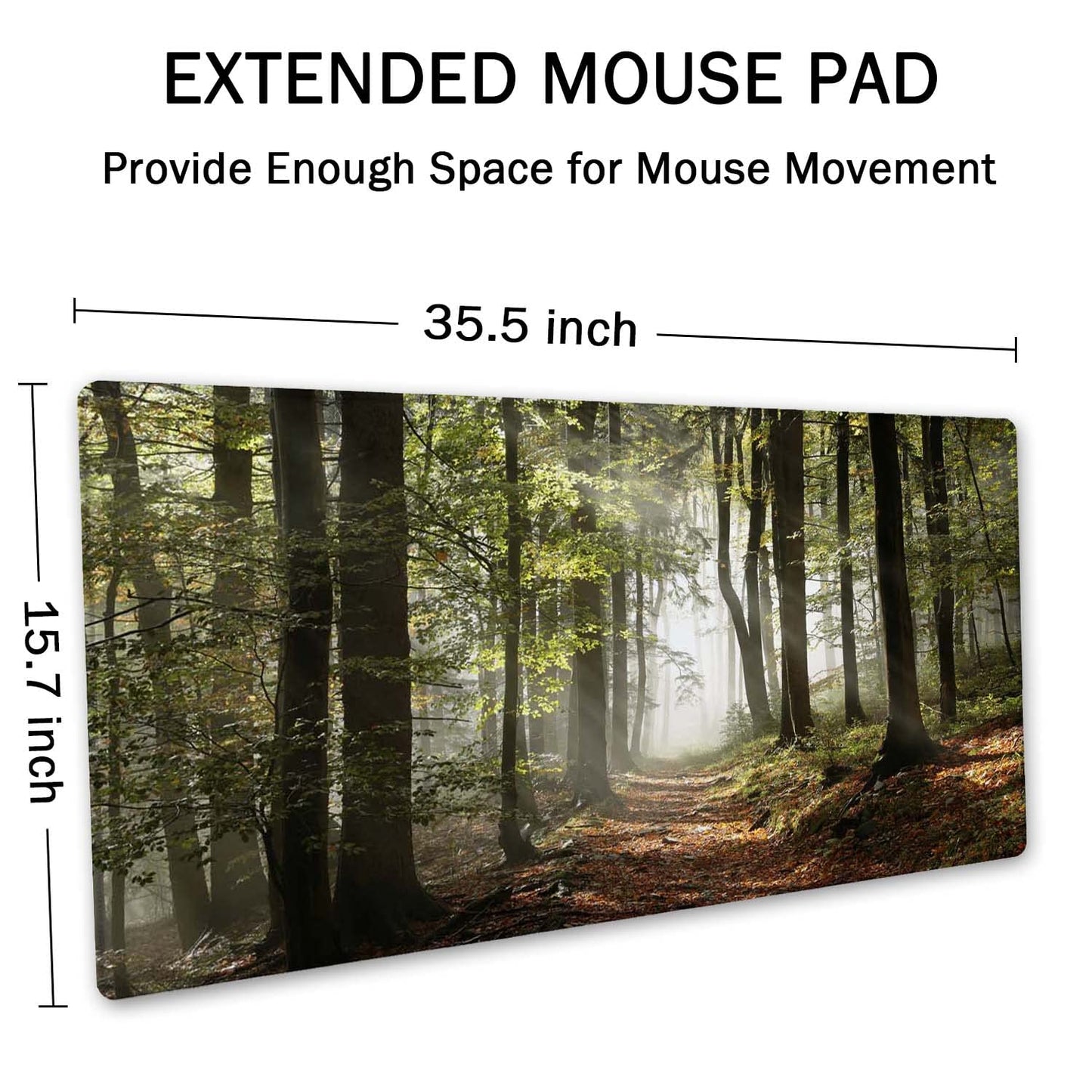 SSOIU Mountains with Mist Mouse Pad 35.5 X 15.7 Inch XXL Full Desk Mousepad Extended Large Non-Slip