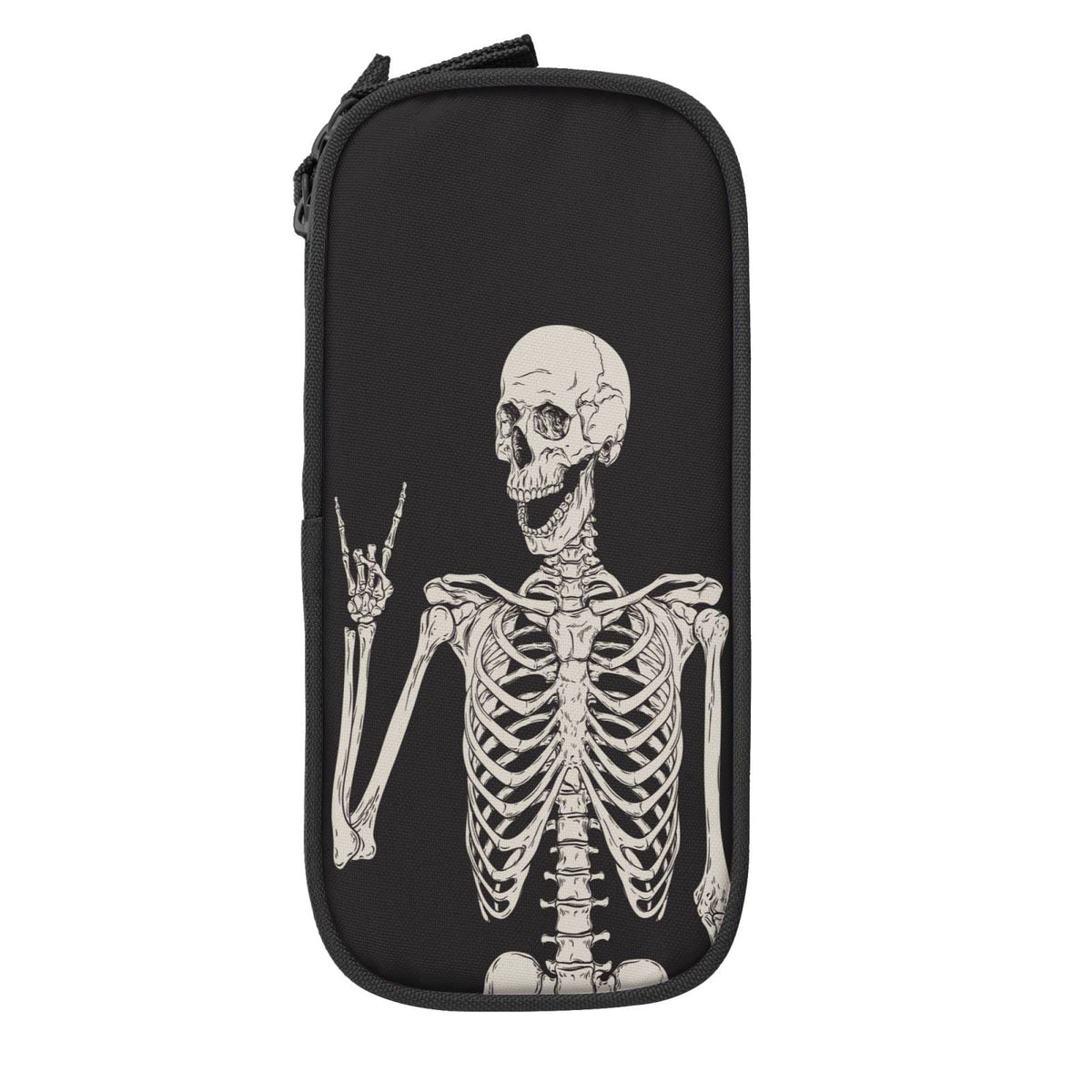 YETTA YANG Halloween Skeleton Funny Skull Pencil Box Case for Pen Holders Office Supplies Big