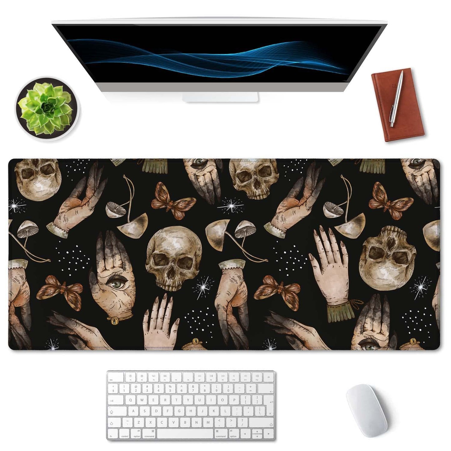 SSOIU Extended Gaming Mouse Pad (35.5x15.7 in), Large Stable Rubber Base Mousepad with Stitched