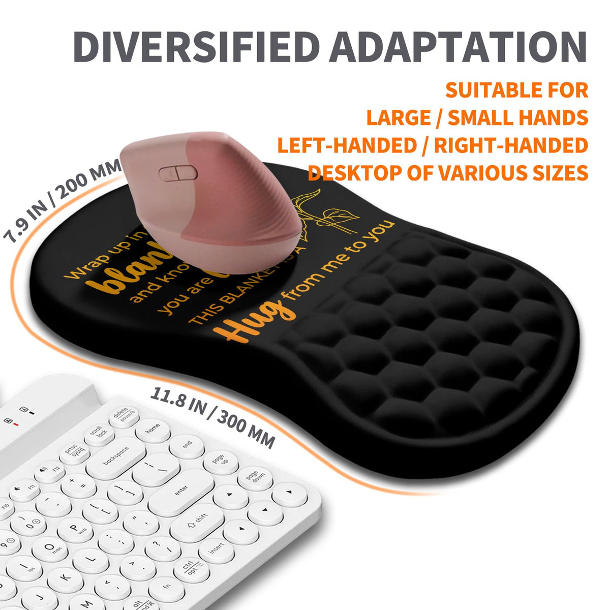 Armanza Ergonomic Joint Wrist Support Mouse Pad with Memory Foam Cushion Massage Bump, Carpal