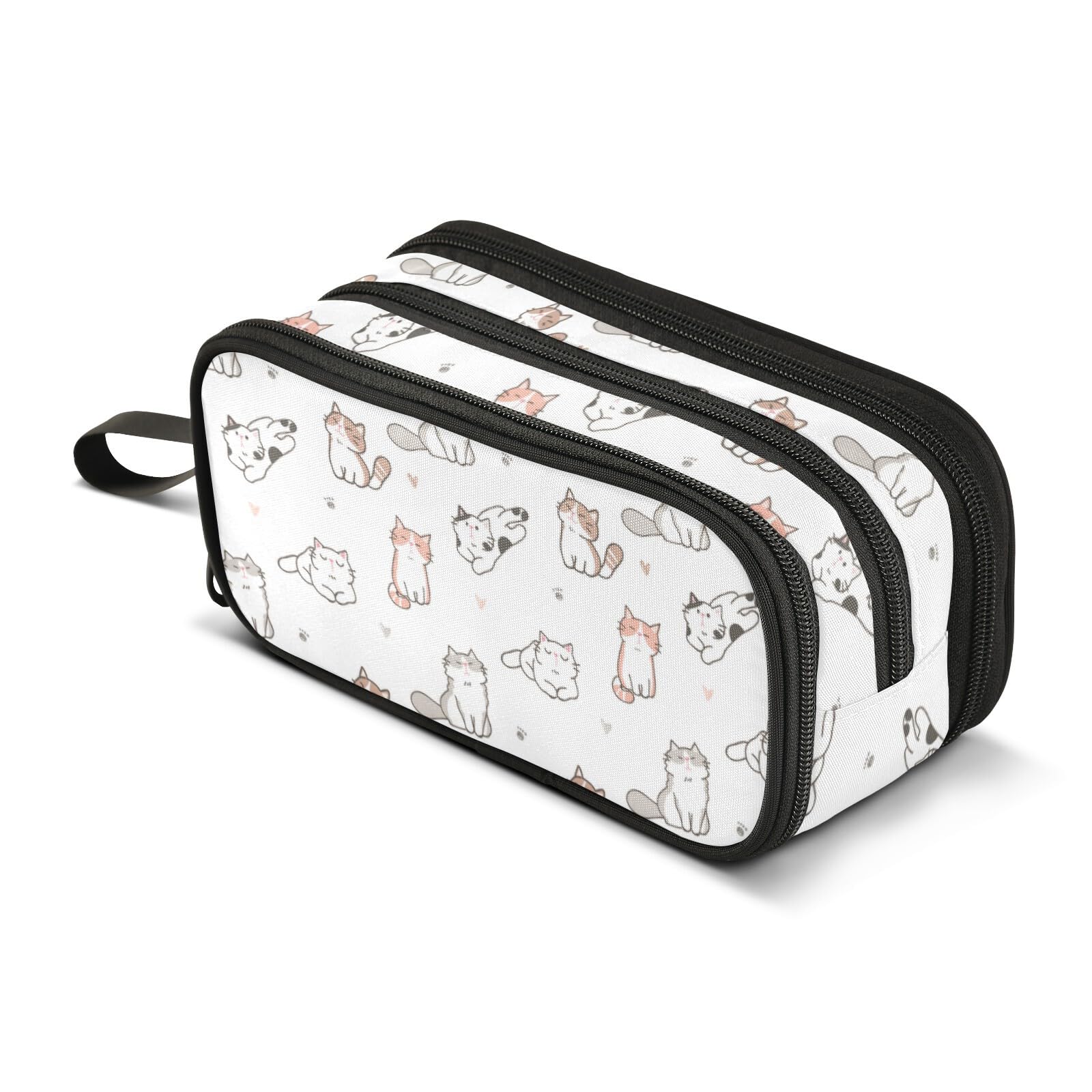 Sletend Pencil Case Cat 3 Compartments Pencil Pouch