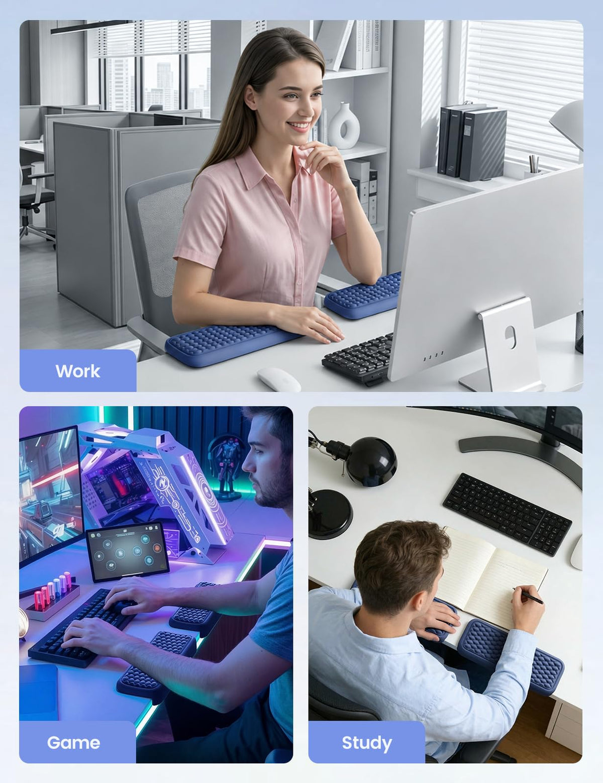 Vaydeer 2Pcs Elbow Pad for Desk, L-Shaped Arm Rest, Ergonomic Elbow Rest