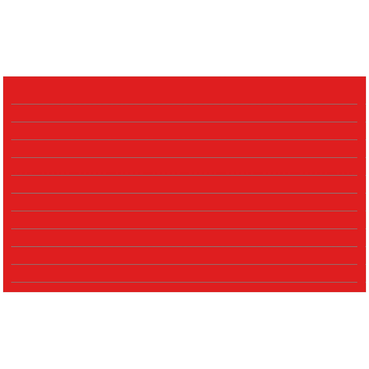 Colonial Cards: 150 Color Cardstock 3" x 5" Index Cards, Red, Lined Landscape Format