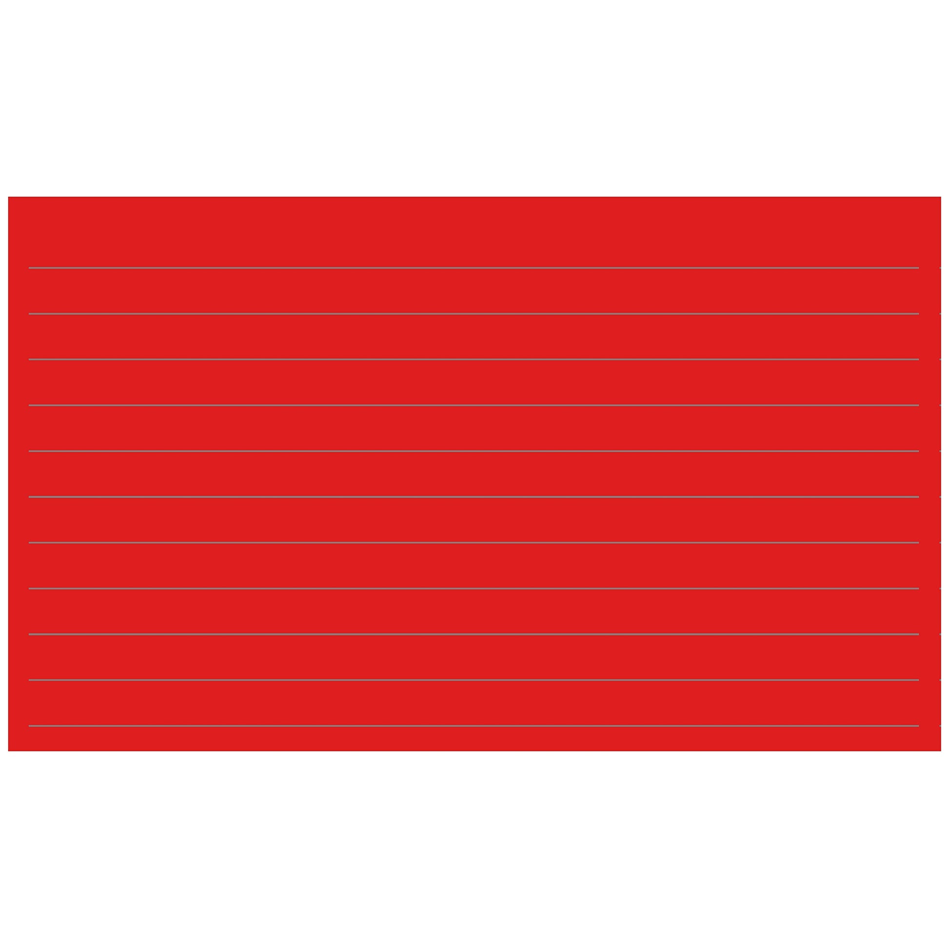 Colonial Cards: 150 Color Cardstock 3" x 5" Index Cards, Red, Lined Landscape Format