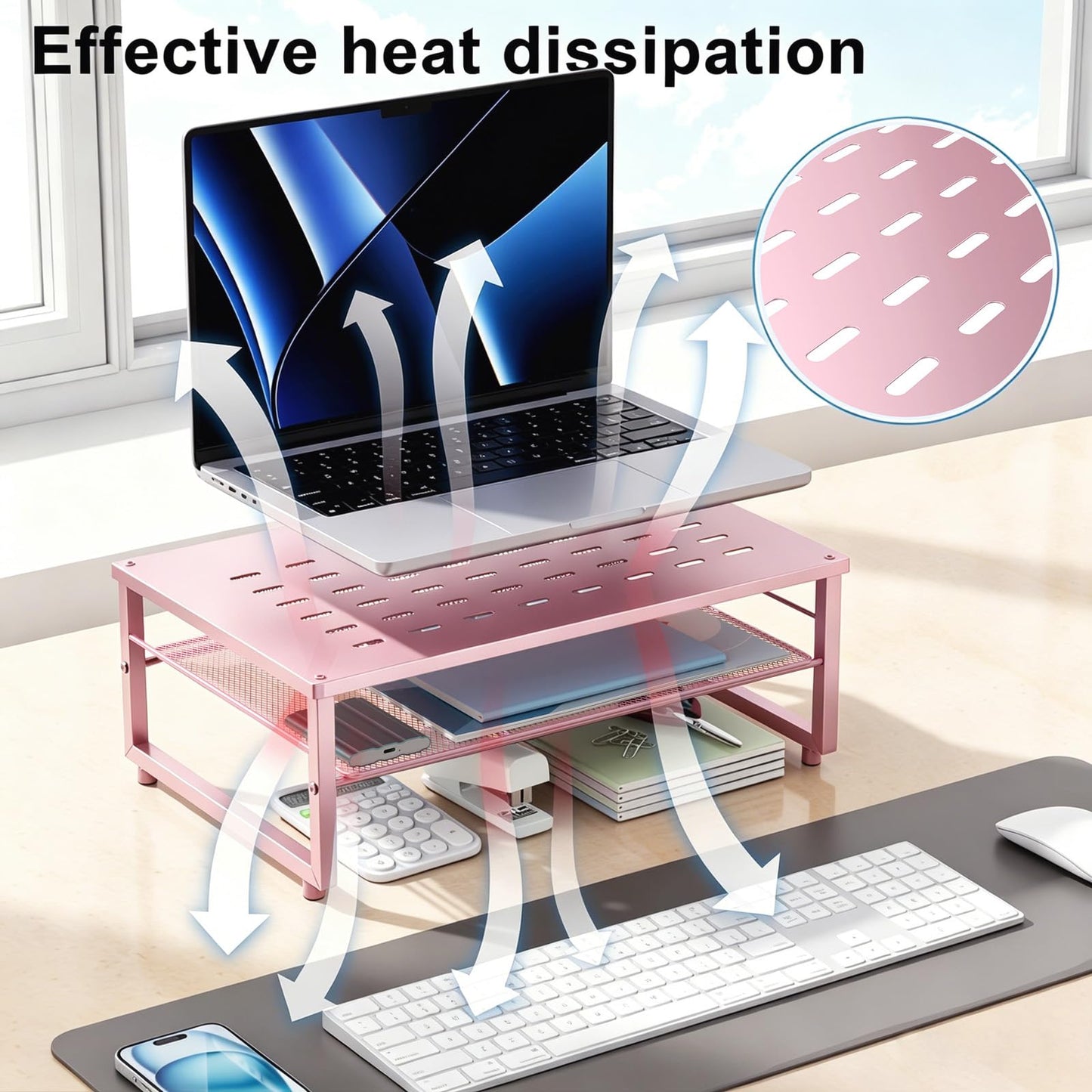 gianotter 2-Tier Metal Monitor Stand Riser