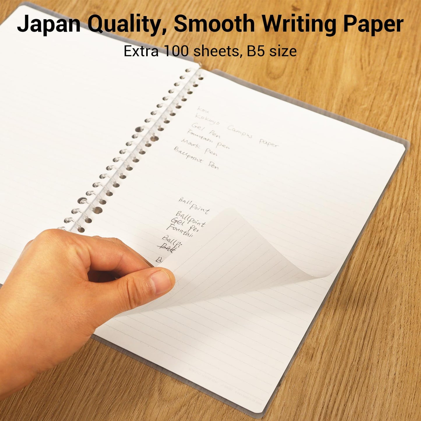 Kokuyo Campus Smart Ring Binders 3 Pack, B5 Notebook Binder +100 Sheet 6mm Dot Ruled Refiller