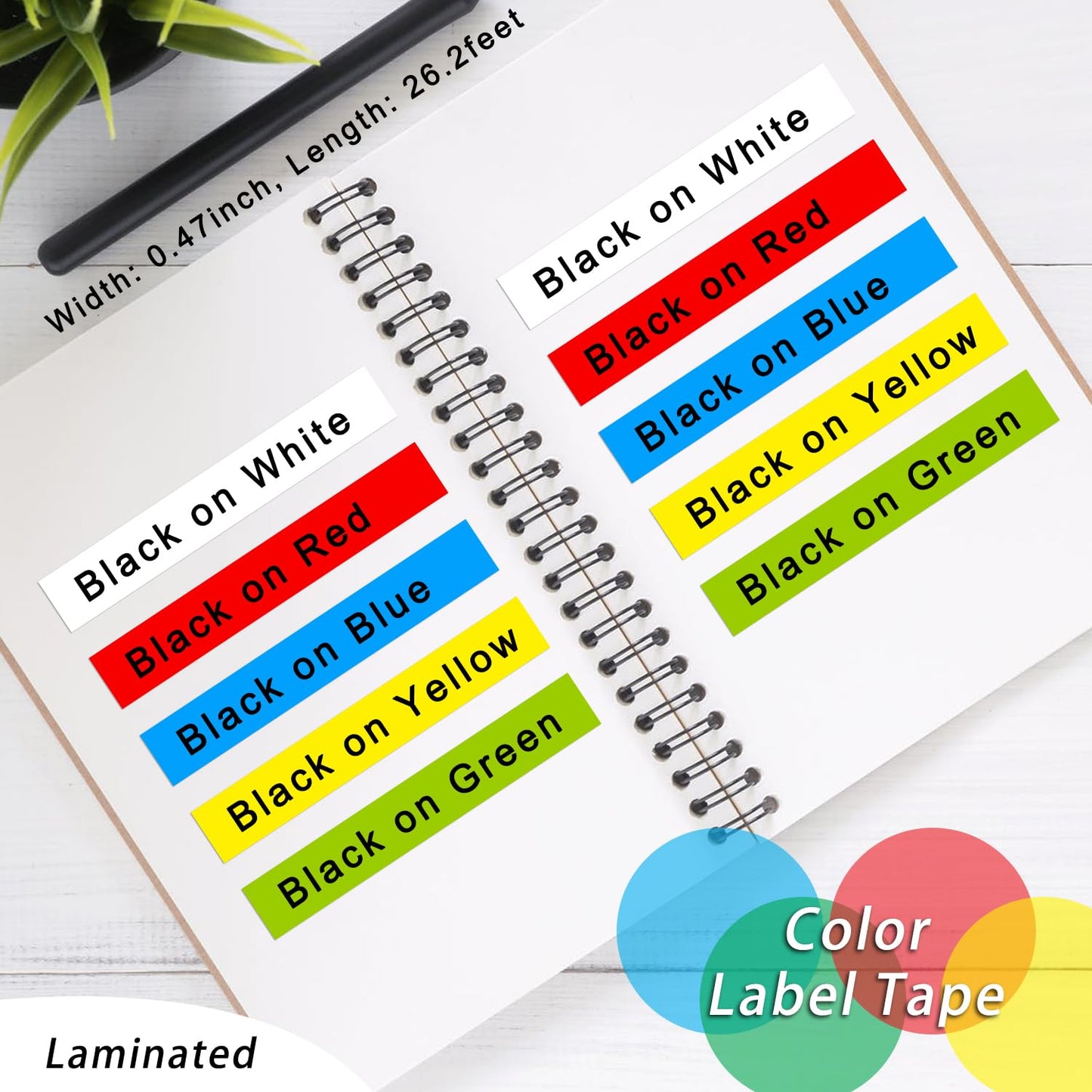 UNOKA Compatible for Brother P Touch PT-D210 PT-D220 TZe Tz Tape Color 12mm