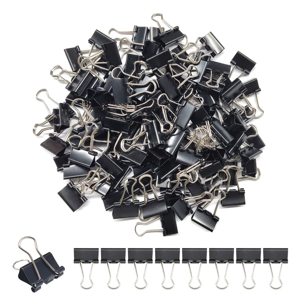 Ykimok 240Pcs Mini Binder Clips, 5/8 inch(15mm), Paper Clamps Small Size for Office Supplies, Black