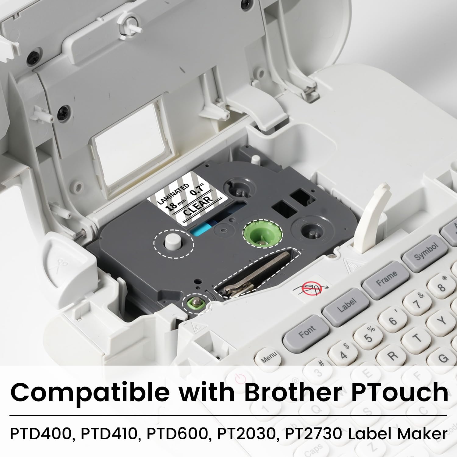 Compatible with Brother P Touch Label Tape TZe-141 18mm 0.7" Black on Clear