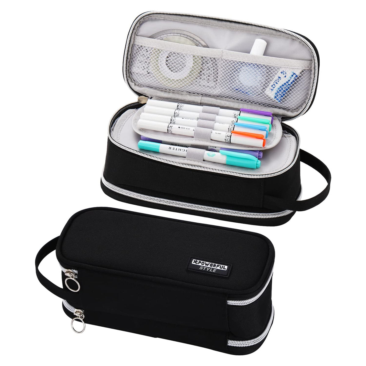 Dugio Large Pencil Case Organizer Big Pencil Pouch for Boys Kids Black