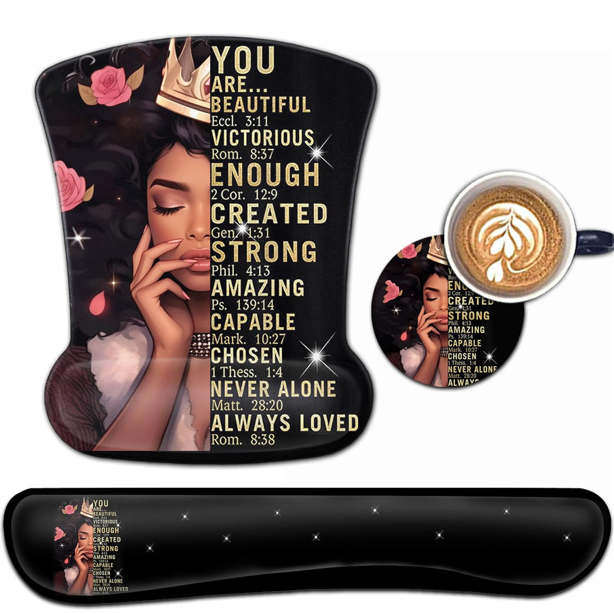 Keyboard Wrist Rest and Mouse Pad Wrist Support Set, Ergonomic Gel Mouse Pad Wrist Rest with