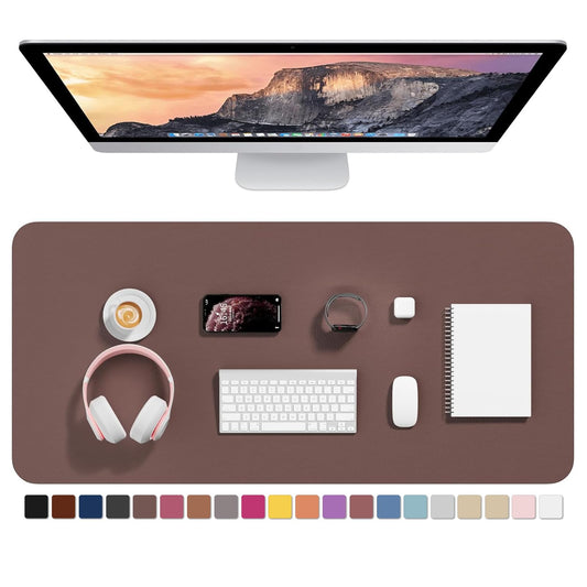 Hsurbtra Desk Pad, 35.5" x 17" PU Leather Desk Mat, XXL Extended Mouse Pad, Waterproof Desktop