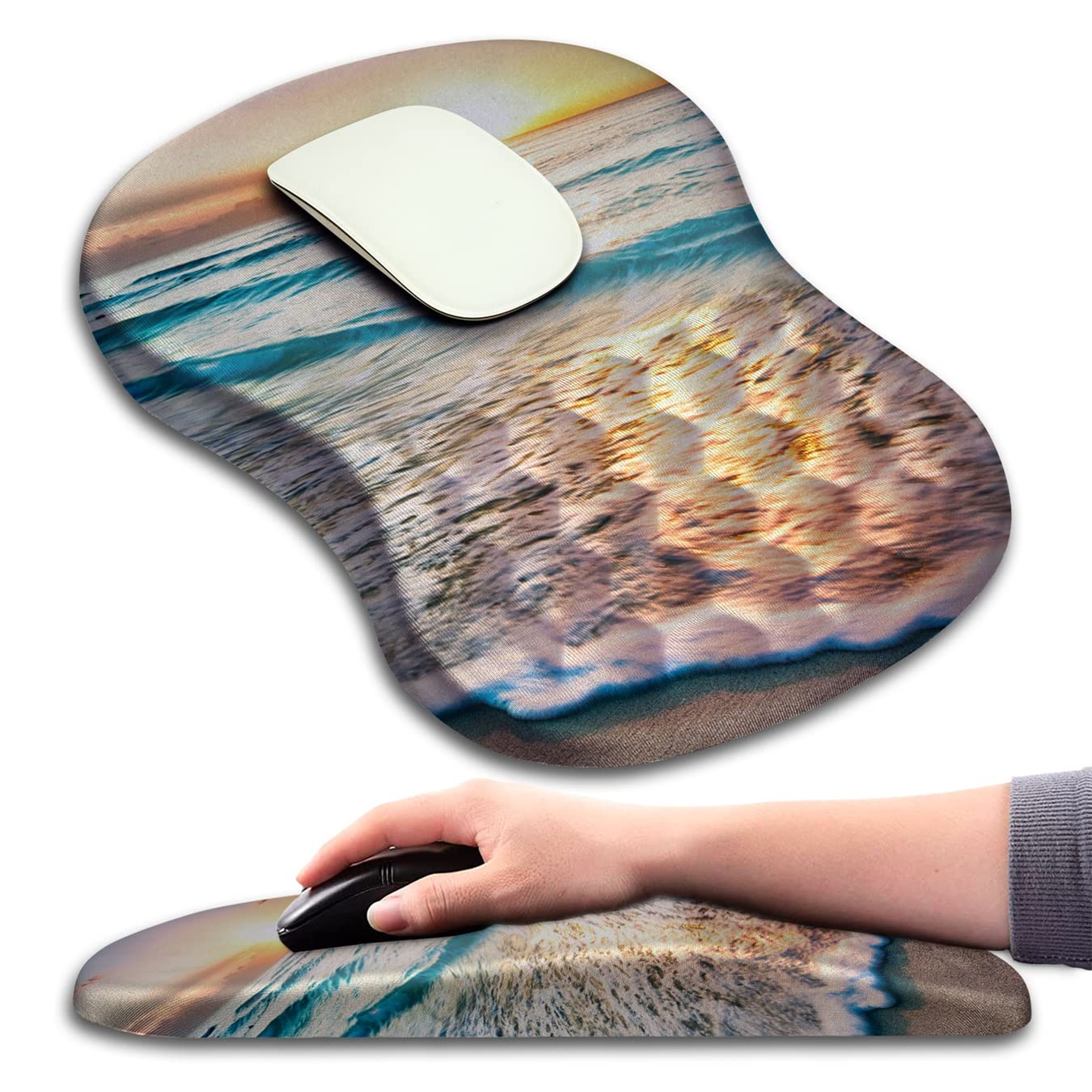 KUOSGM Mouse Pad Wrist Support, Ergonomic Mouse Pad with Massage Dot, Comfortable Computer Mouse