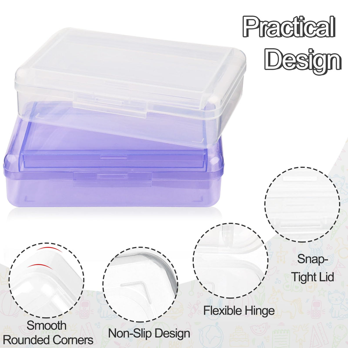 Meiikun Pencil Box, Large Capacity Pencil Boxes 2 Compartments, Hard Pencil Case with Snap-tight