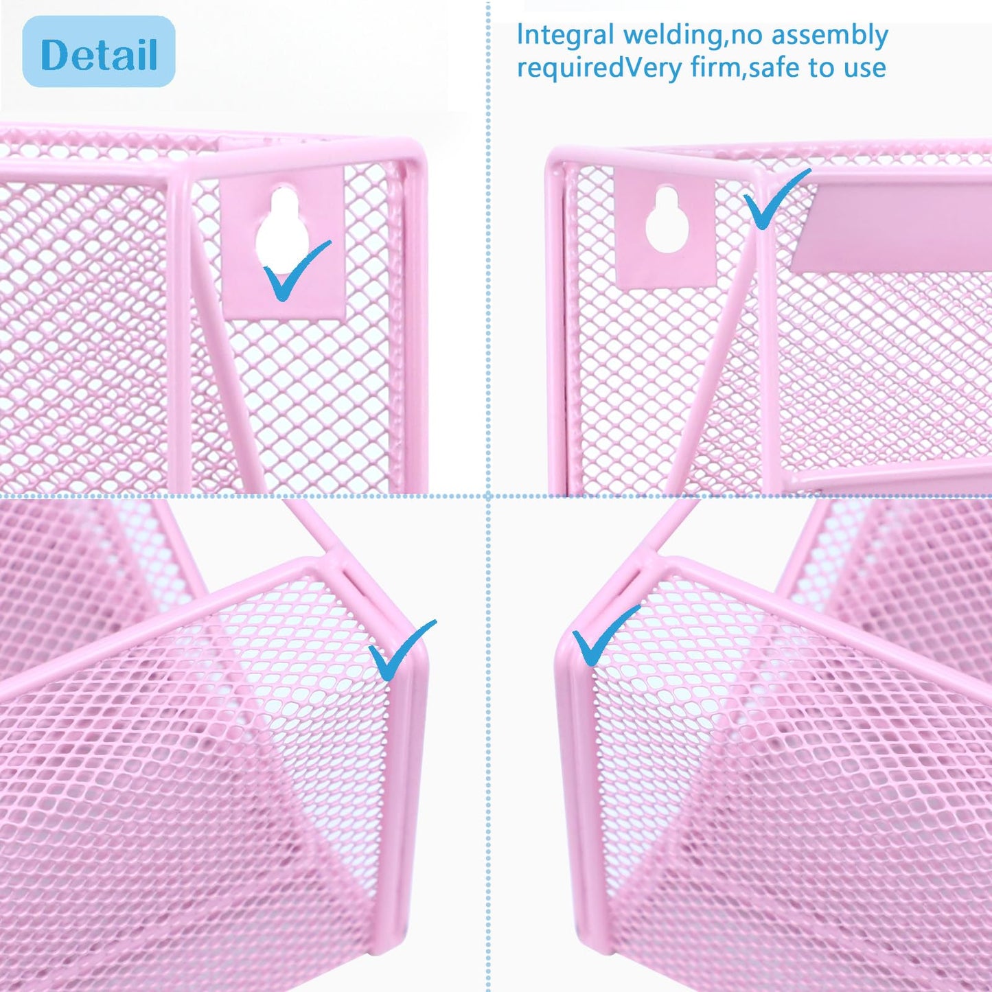 ideallife 5 Pockets Mesh Wall File Holder Organizer with Bottom Flat Tray, Office Hanging File
