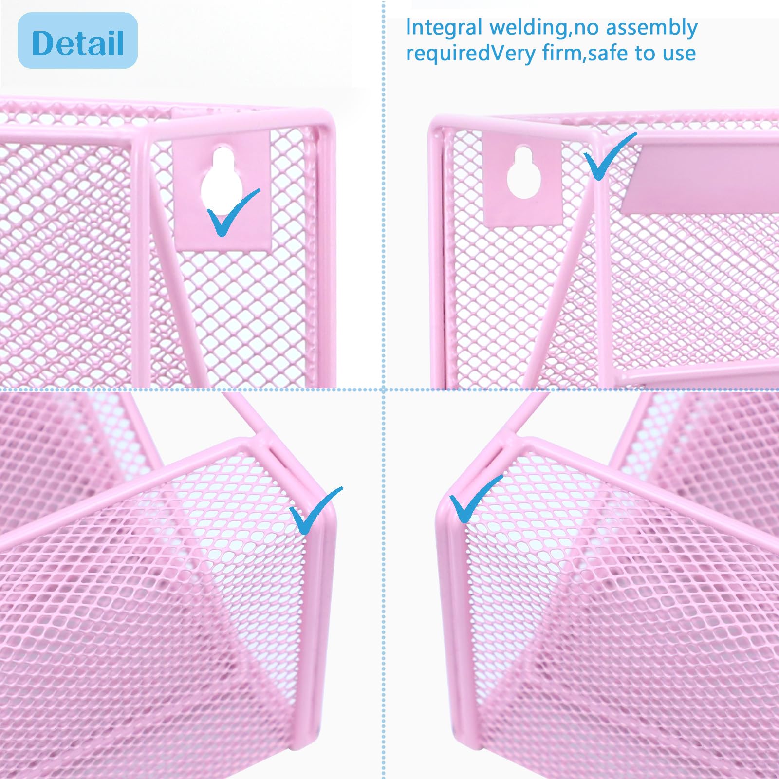 ideallife 5 Pockets Mesh Wall File Holder Organizer with Bottom Flat Tray, Office Hanging File