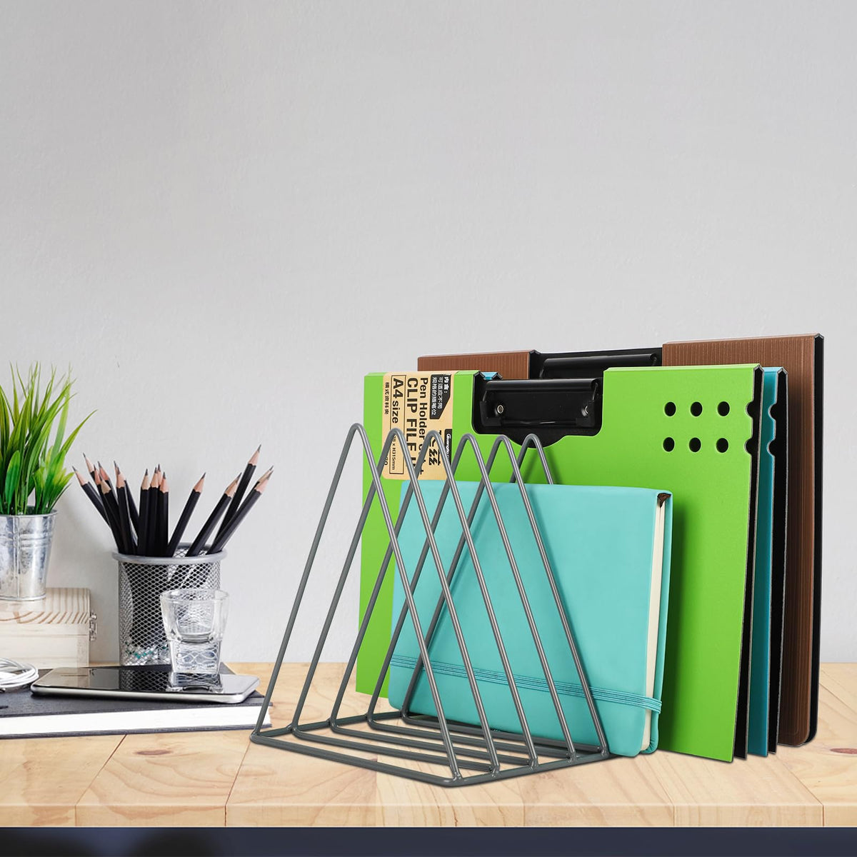 EASEPRES Vinyl Record Holder Storage, 9 Slot Metal Magazine Book Album Display Rack, Stylish
