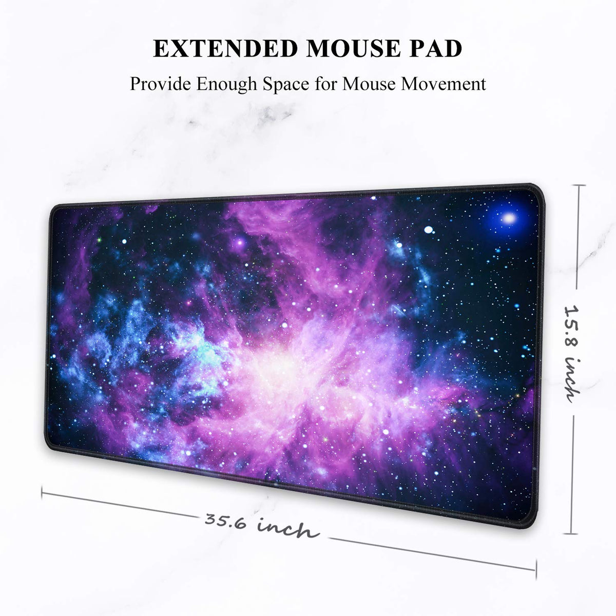 Auhoahsil Large Gaming Mouse Pad, XXL 35.4 x 15.7 in Office Desk Mat,Purple