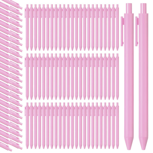 Teling 100 Pcs Ballpoint Pens Retractable Comfortable Cute Stylish Writing Pens in Medium Point 1.0