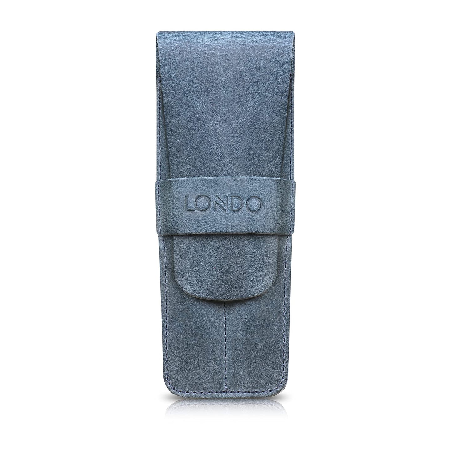 Londo Genuine Leather Pen and Pencil Case with Tuck in Flap, Stationery Bag - Two compartment