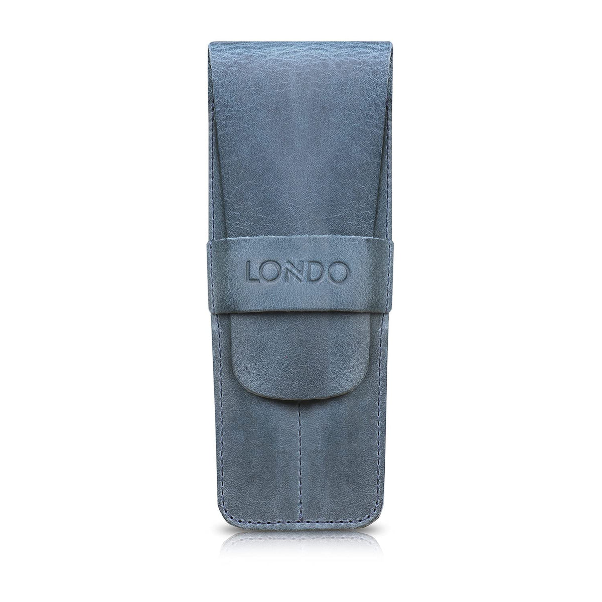 Londo Genuine Leather Pen and Pencil Case with Tuck in Flap, Stationery Bag - Two compartment