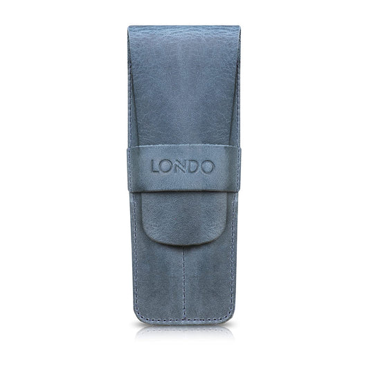 Londo Genuine Leather Pen and Pencil Case with Tuck in Flap, Stationery Bag - Two compartment
