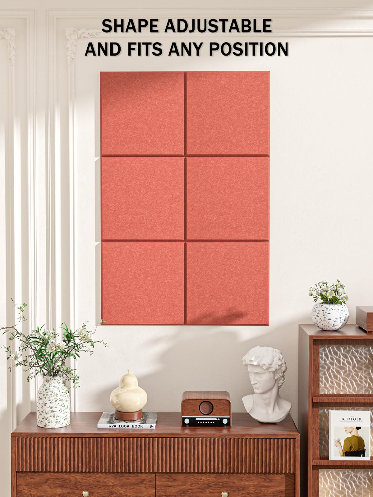 Hsurbtra Large Cork Board for Wall 36 x 24 Inch, 6 Pack Felt Bulletin Notice Board with Pushpins