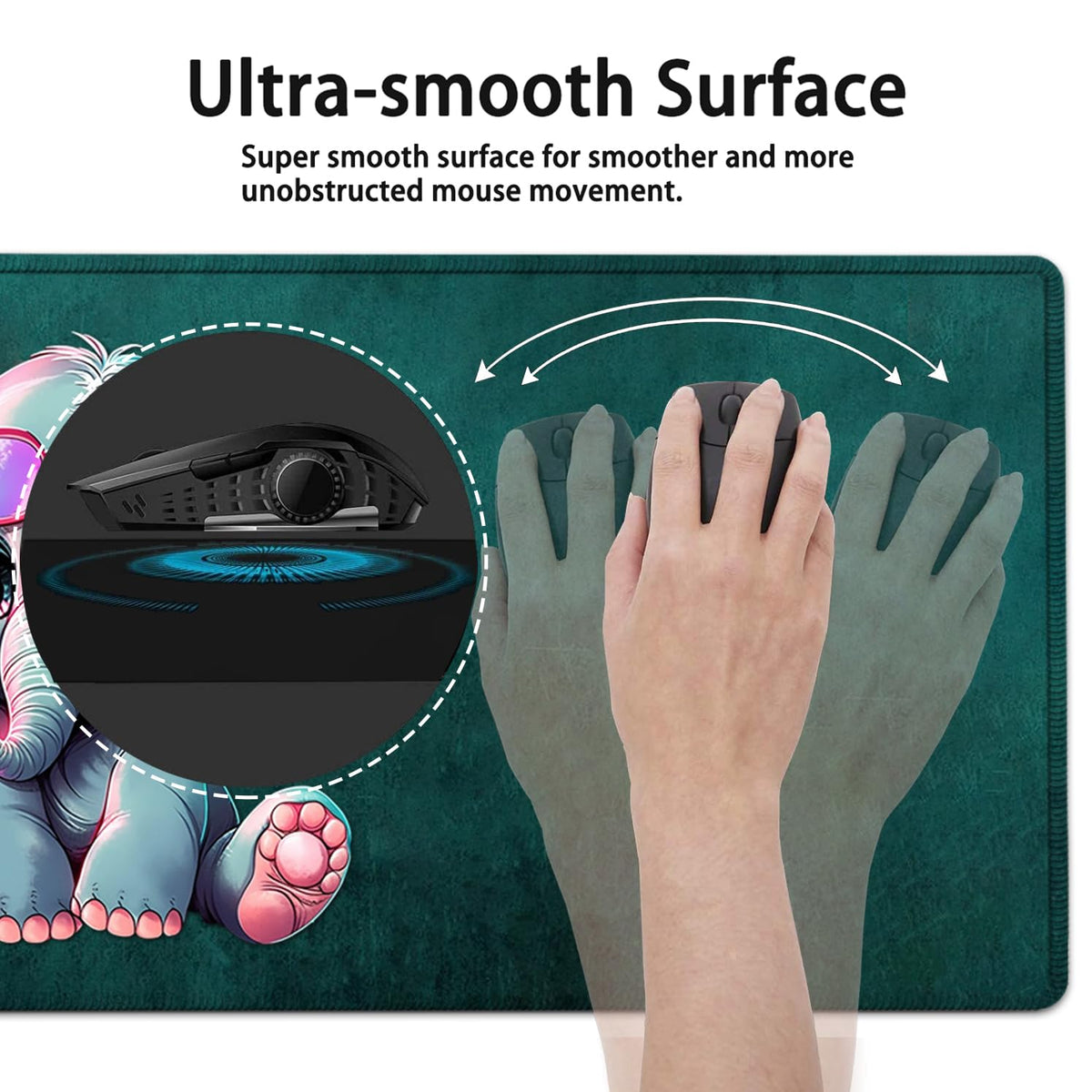 Large Mouse Pad, 31.5 x 11.8in Extended Gaming Mouse Pad with Stitched Edges, XXL Mousepad