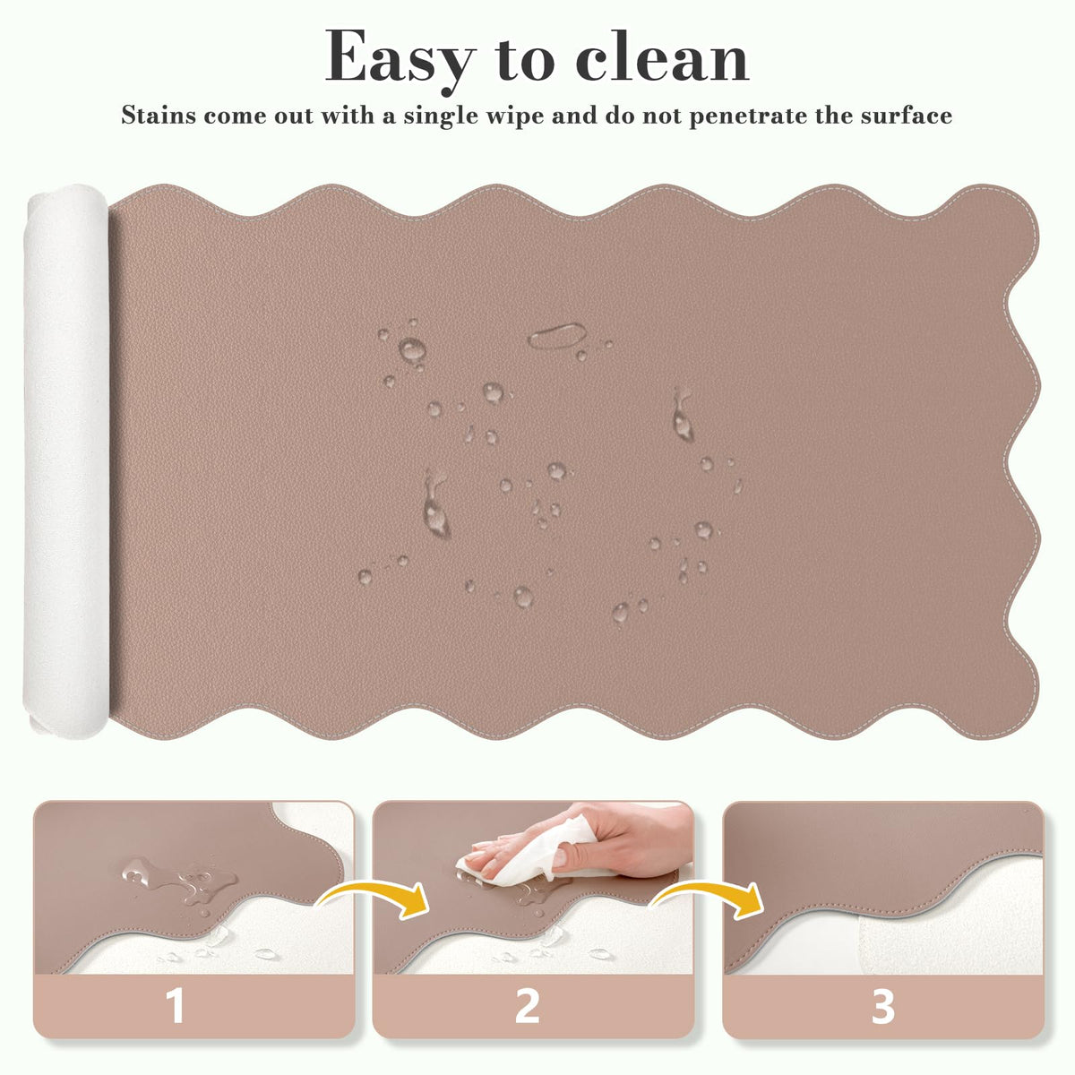 iCasso Brown Keyboard Mat 35.4"x15.7", Desk Protector for Workspace