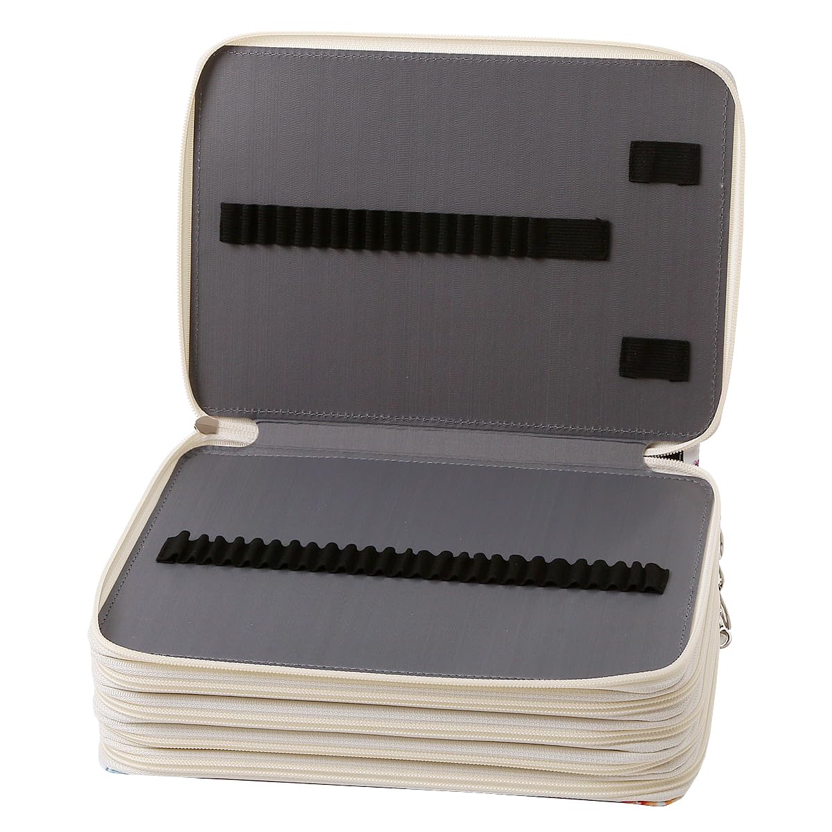 Lbxgap 250 Slots Pencil Case 5-Layer Zipped Holder w/Handle