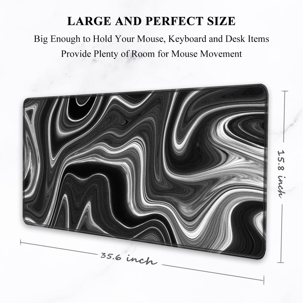 Auhoahsil Large Gaming Mouse Pad, XXL 35.4 x 15.7 in Desk Mat, Contour