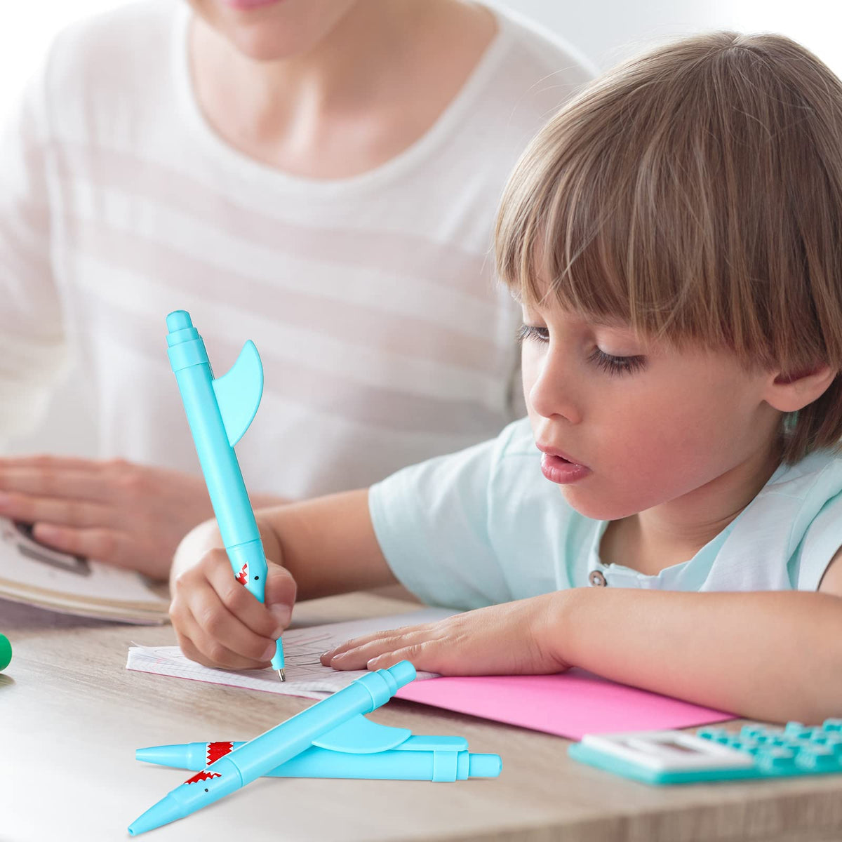 Sinmoe Shark Pens for Kids Cute Fun Pens Bulk Plastic Novelty Shark Pencil Back to School Sharks