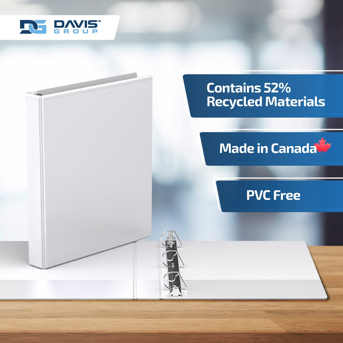 Easyview 3-Ring Binder, Clear-View Cover, 1" D Rings, White, 6 Pack
