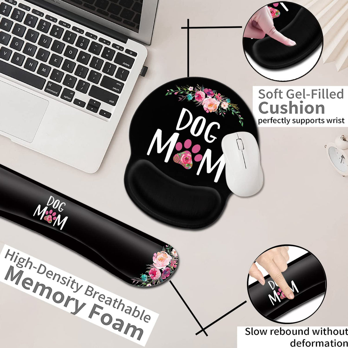 Mouse Pad with Gel Wrist Rest Support,Ergonomic Soft Keyboard Wrist Rest to Relieve Wrist Fatigue