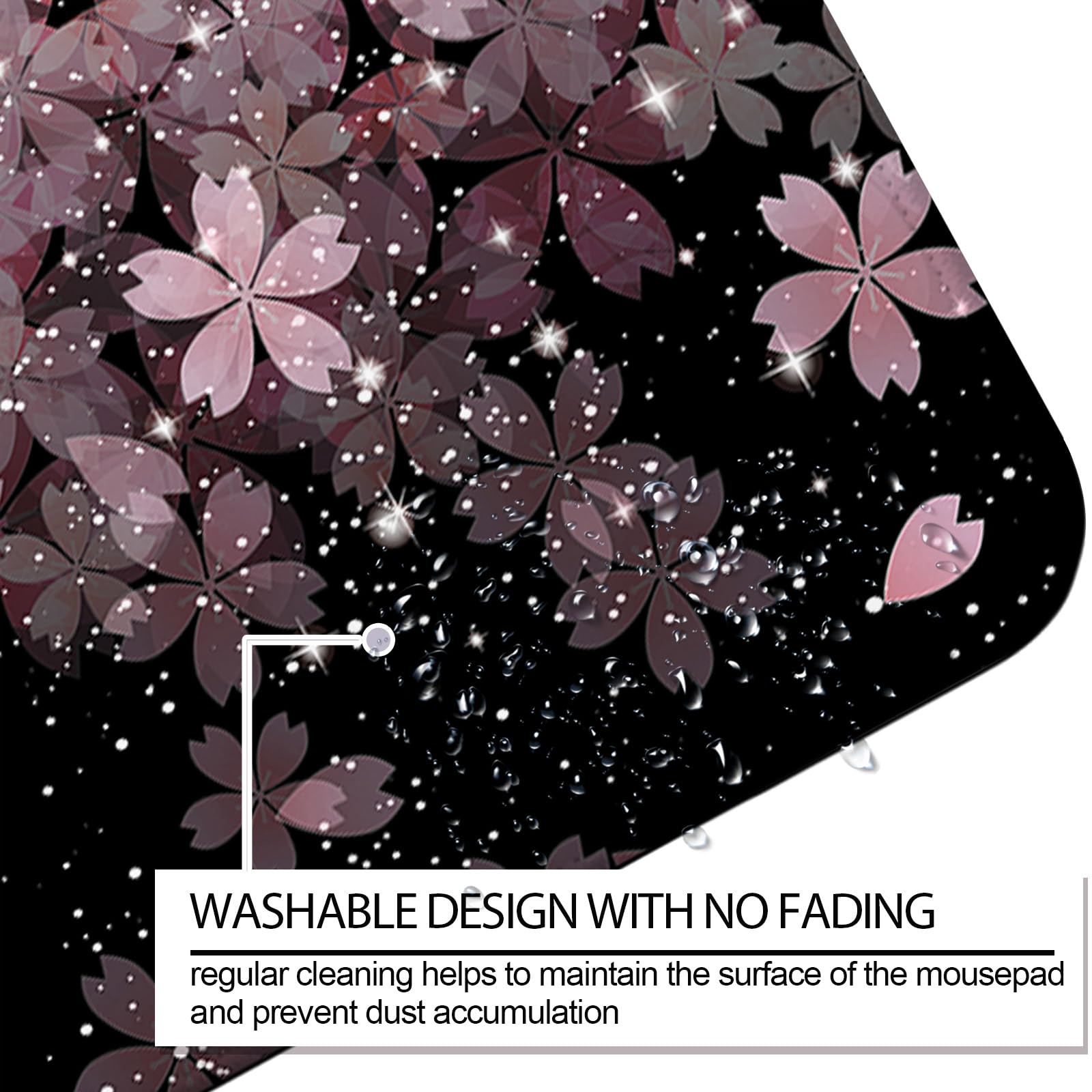 JIANG100 Japanese Cherry Blossom Gaming Desk Mat, Extended Flower Mouse Pad