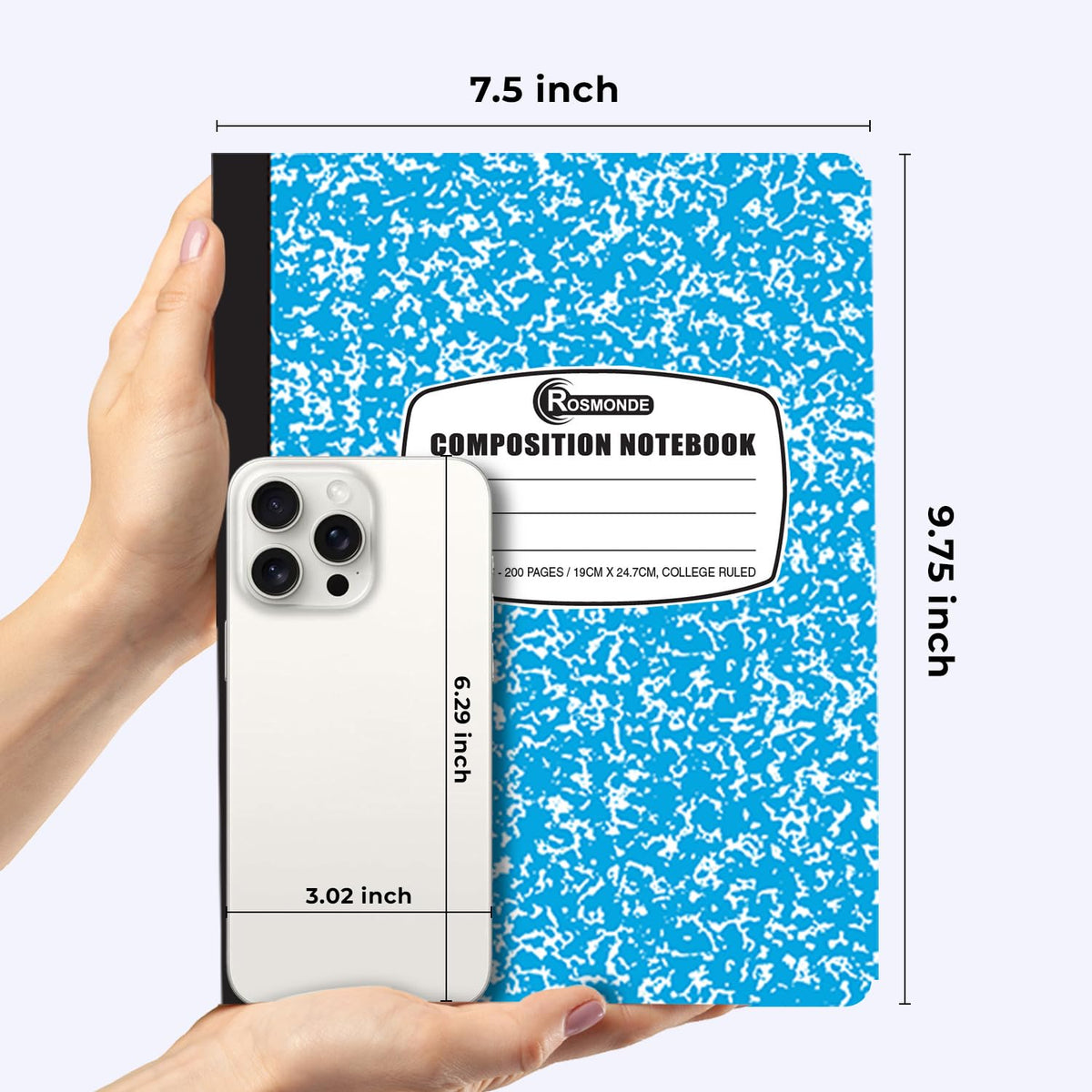 Rosmonde 12 Pack Bulk Composition Notebooks College Ruled, Assorted Colors