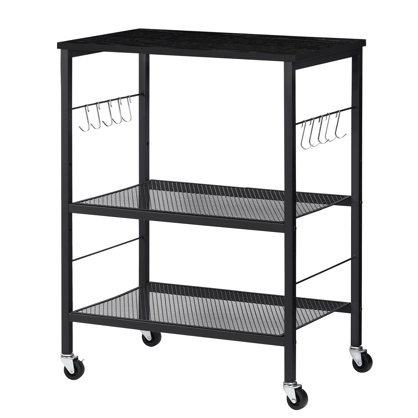 LIANTRAL Rolling Cart, 3-Tier Microwave Cart Kitchen Storage On Wheels