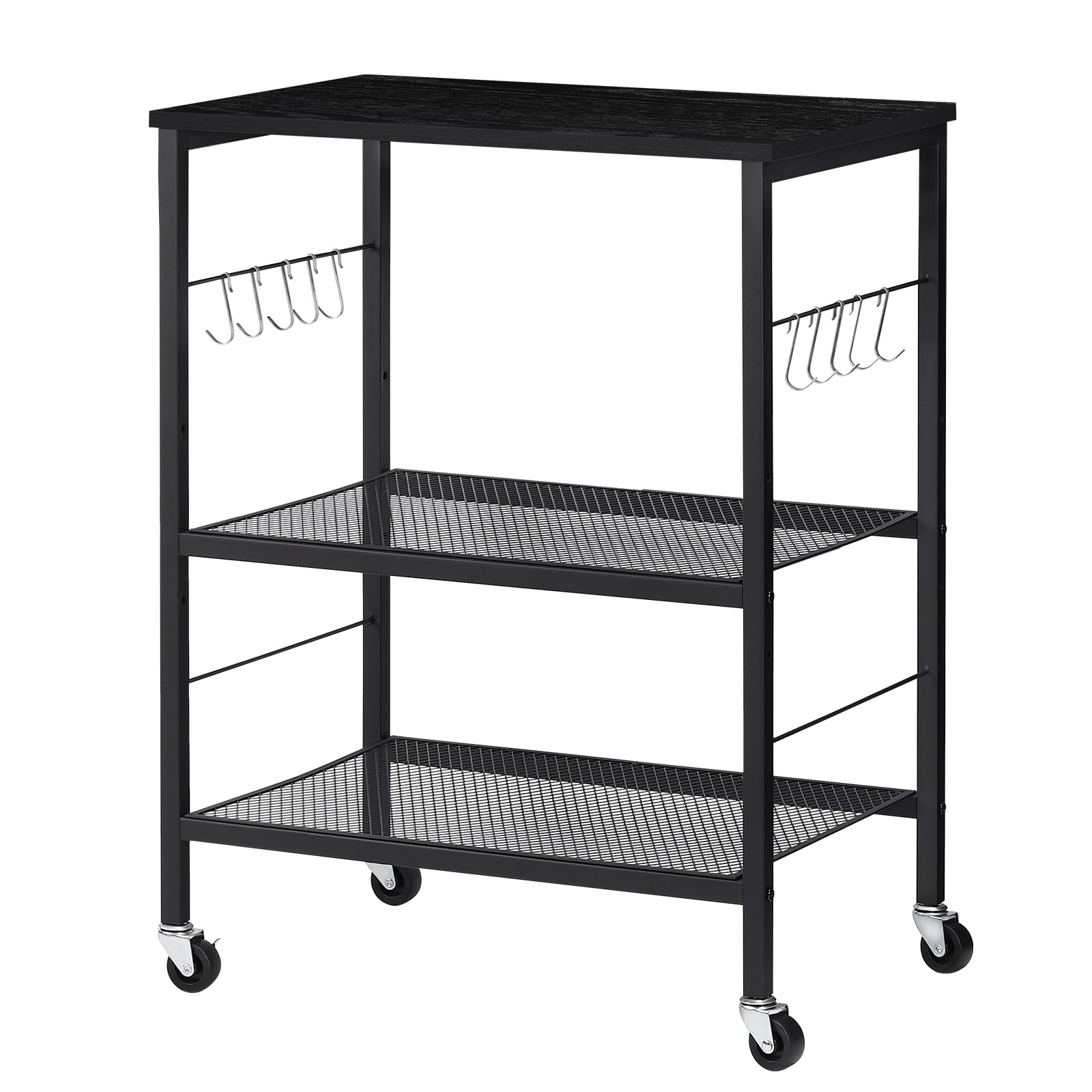 LIANTRAL Rolling Cart, 3-Tier Microwave Cart Kitchen Storage On Wheels