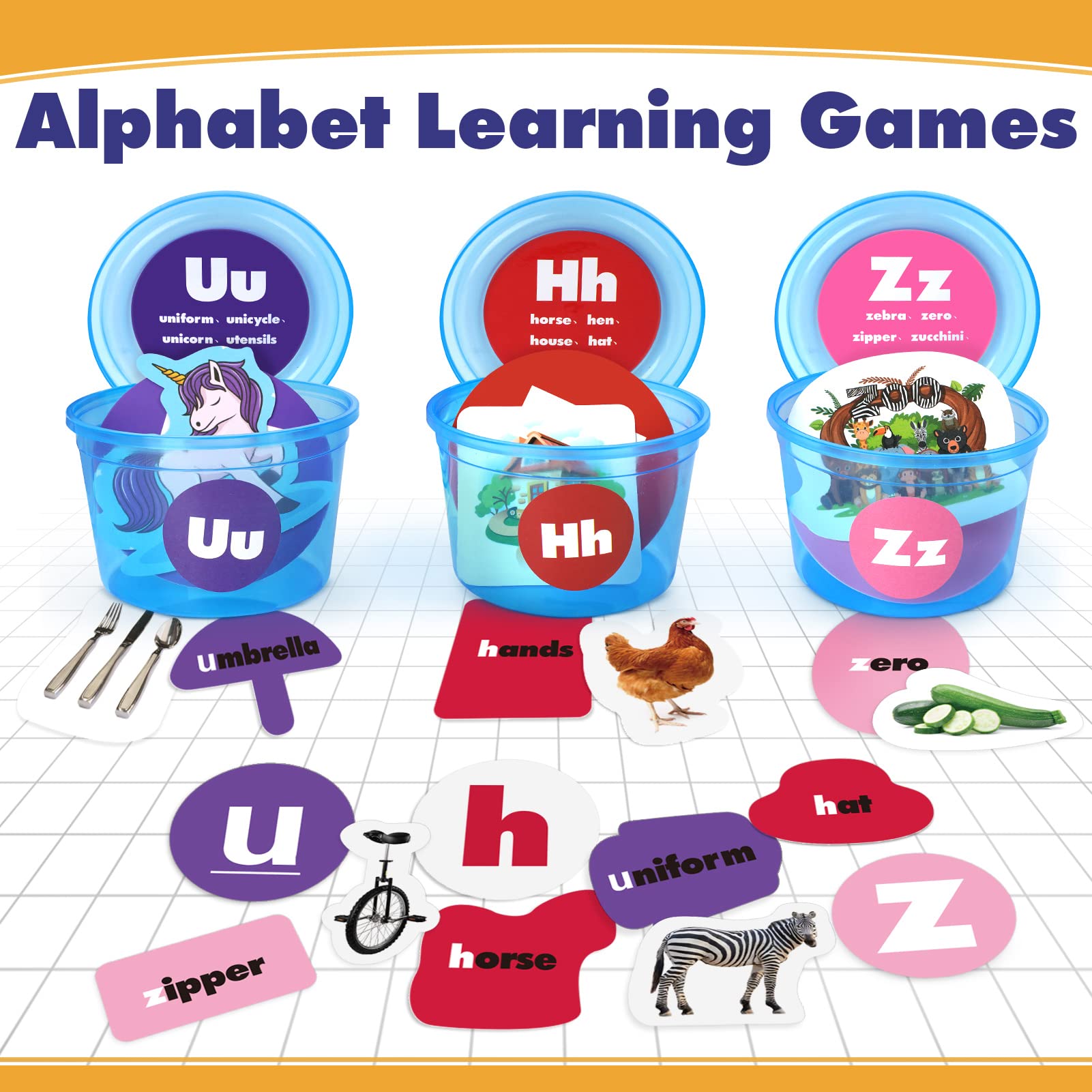 Joyreal 271 PCS Alphabet Learning Toys for 3-5, 26 Alphabet Soup Sorters