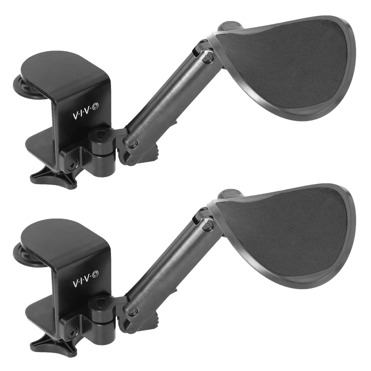 VIVO Black Clamp-on Adjustable Arm Rests, 2 Pack, MOUNT-ARM02P