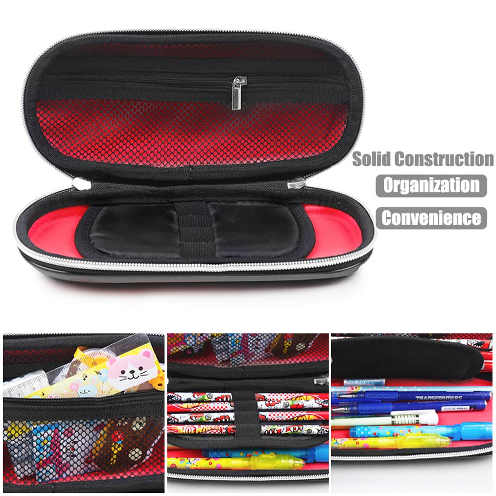 Surpop Supercar Pencil Case, EVA Hard Shell for Kids and Teens, Red
