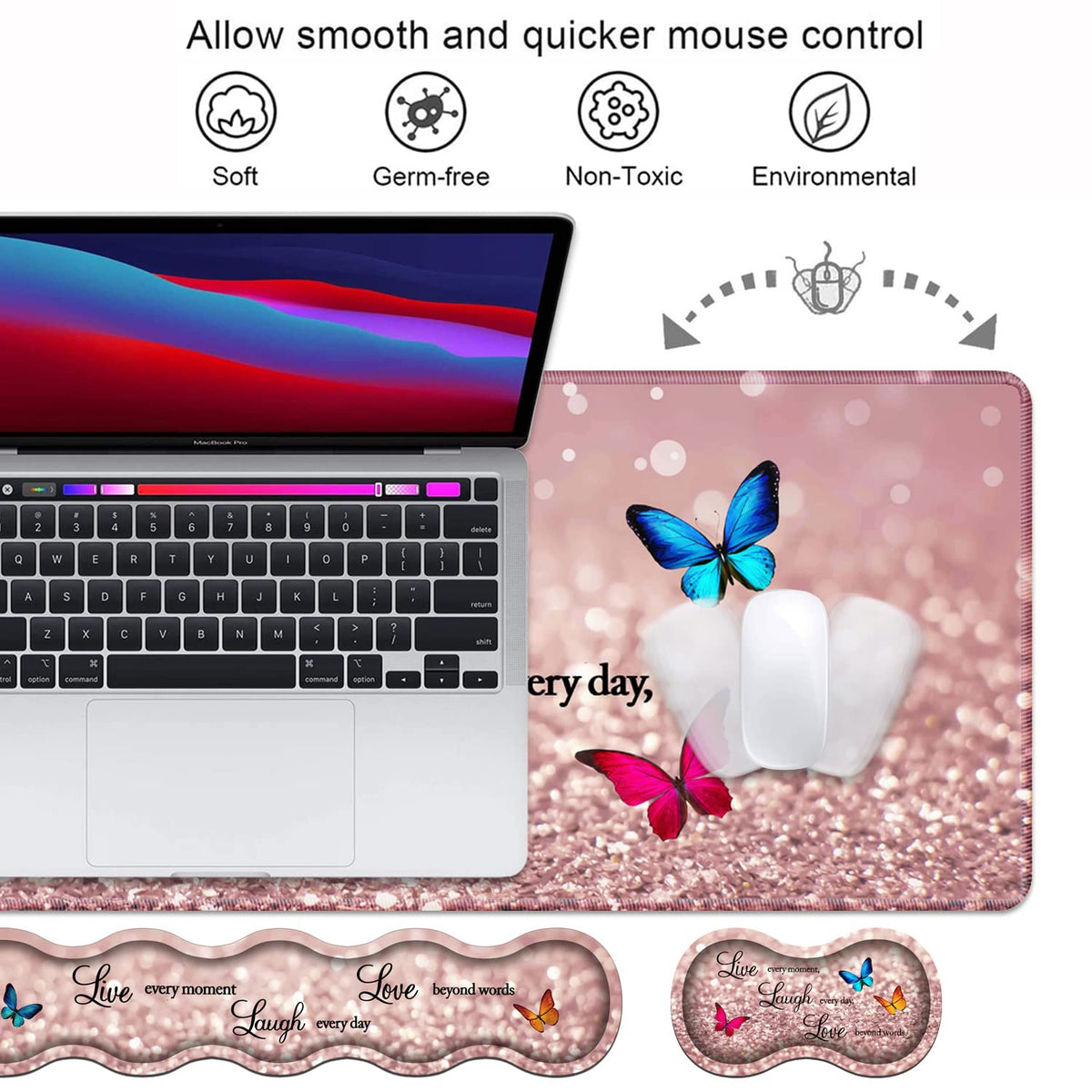 Ergonomic Keyboard Wrist Rest & Mouse Pad Wrist Rest Set, Large XXL Gaming Desk Mat 31.5"x 11.8"