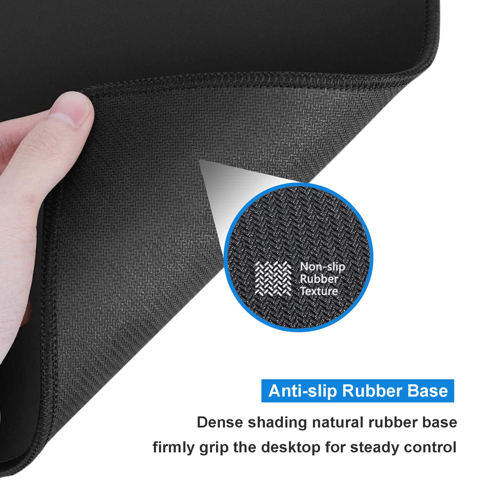 Large Gaming Mouse Pad Red Custom Mouse Pads,Mousepad with Anti-Slip Rubber Base and Stitched Edges
