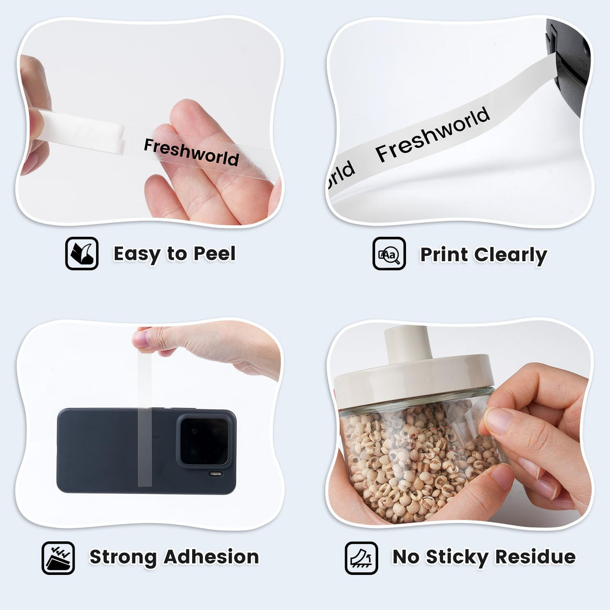 Freshworld 6X Replace for DYMO Label Maker Refills Clear 1/2Inch 23Ft 45010