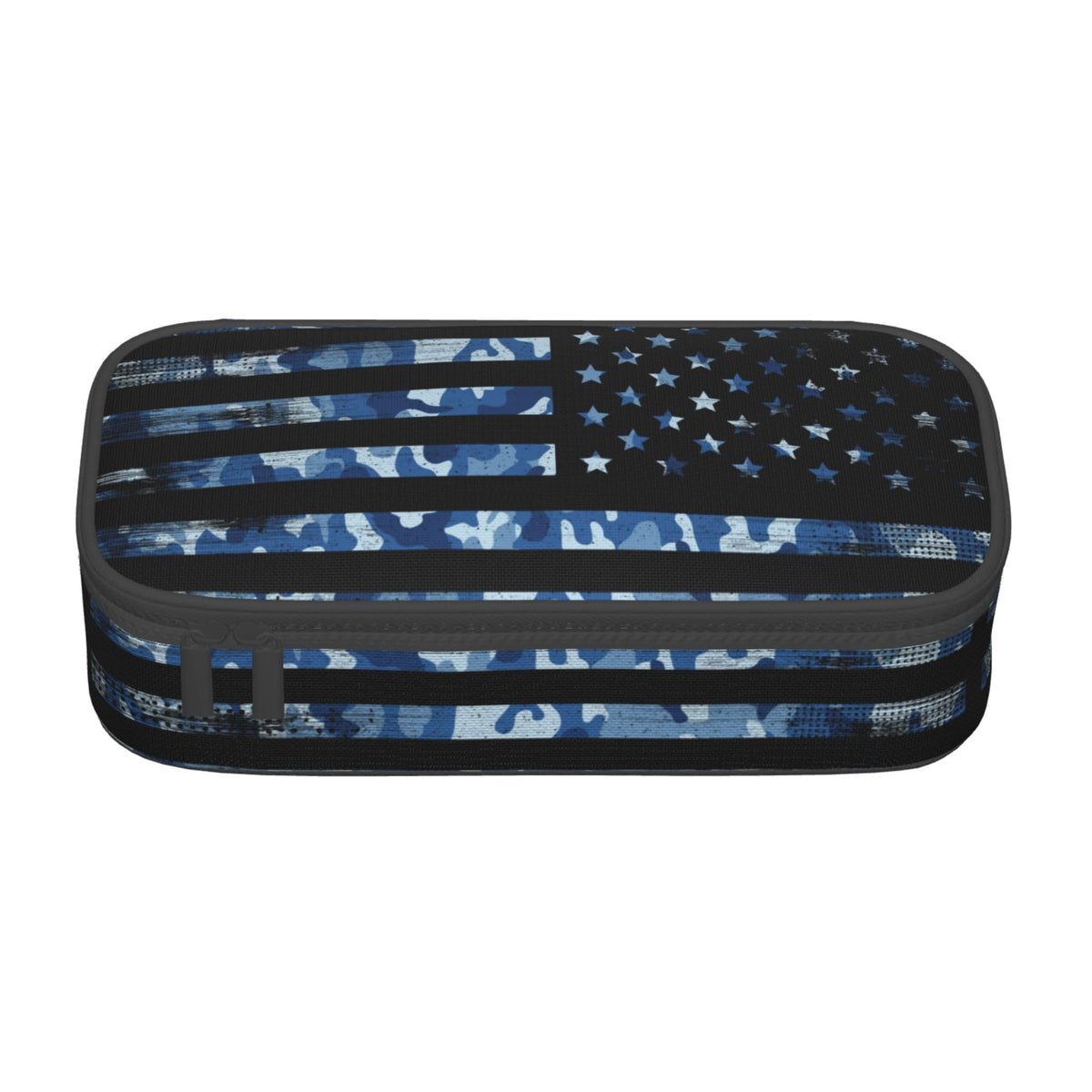 YIJIUWKIS American Flag Style Pencil Case for Kids Adults, Camo Pencil Box for Boys Girls, Blue
