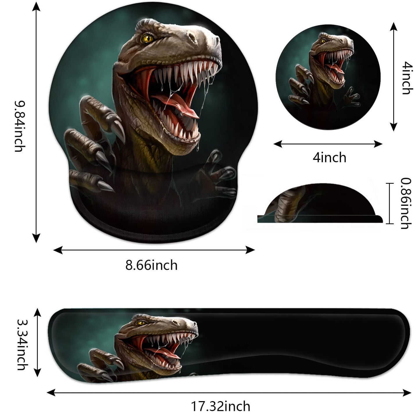 Keyboard Wrist Rest and Mouse Pad Wrist Support Set with Coasters, Non-Slip PU Base Ergonomic