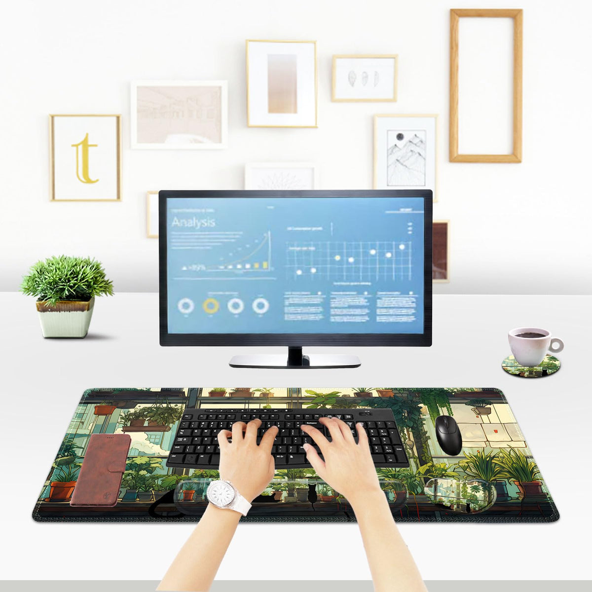 ToLuLu Extended Gaming Mouse Pad, Memory Foam Keyboard Mouse Wrist Rest Set