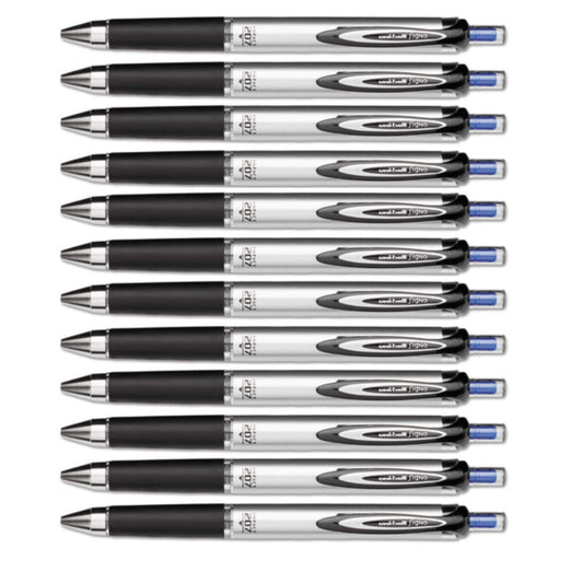 uni-ball 207 Impact Retractable Gel Pens, Bold Point (1.0mm), Blue, 12 Count