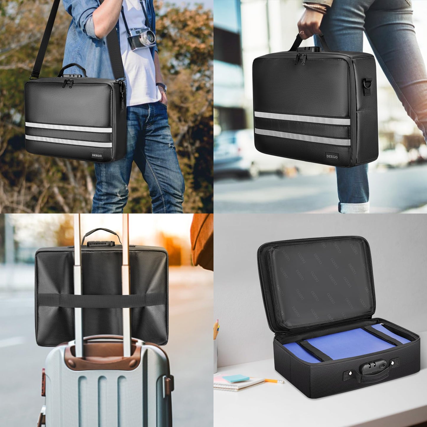 DEEGO Fireproof Document Organizer With Lock,Important Document Folder