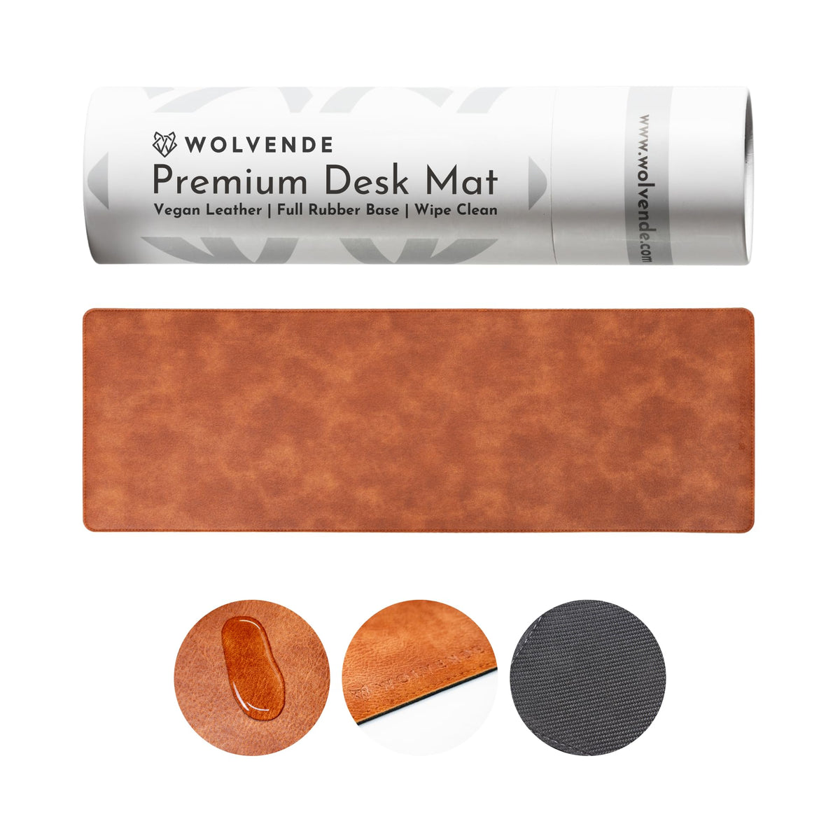 Wolvende Premium Distressed Faux Vegan Leather Desk Mat | Multifunctional Desk Pad for Home Office